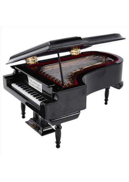 2x Minyatür Grand Piano Model Kiti Müzik Enstrümanı Sandalyeli Ev Ofis Dekorasyonu Için (Siyah Müzik Olmadan) Küçük (Yurt Dışından)