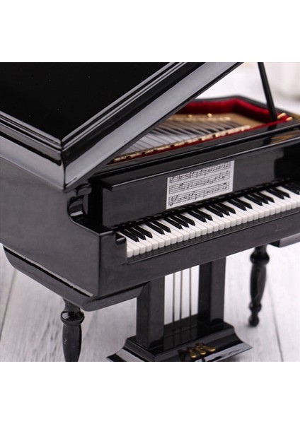 2x Minyatür Grand Piano Model Kiti Müzik Enstrümanı Sandalyeli Ev Ofis Dekorasyonu Için (Siyah Müzik Olmadan) Küçük (Yurt Dışından) fiyatları
