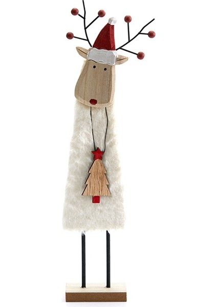 Yeni Iskandinav Noel Ahşap Yün Keçe Dekorasyonu Noel Elk Noel Baba Süs Noel Ağacı Masaüstü Dekorasyon G (Yurt Dışından)