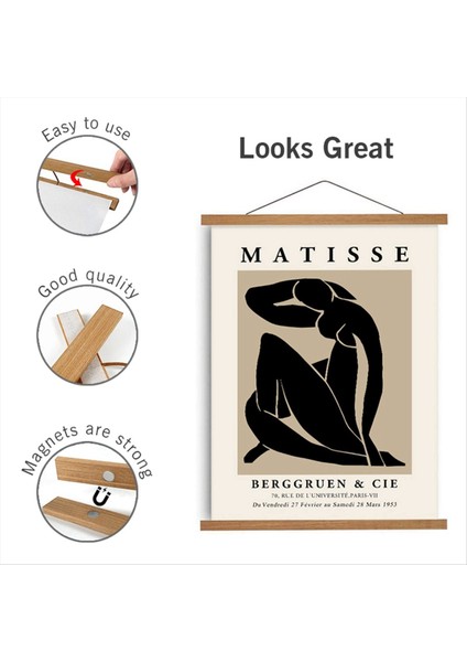 Manyetik Ahşap Resim Poster Askı Çerçeveleri Fotoğraflar Duvar Sanat Tuval Baskı Boyama Ahşap Oturma Odası Ev Dekor B-30CM (Yurt Dışından) fırsatları
