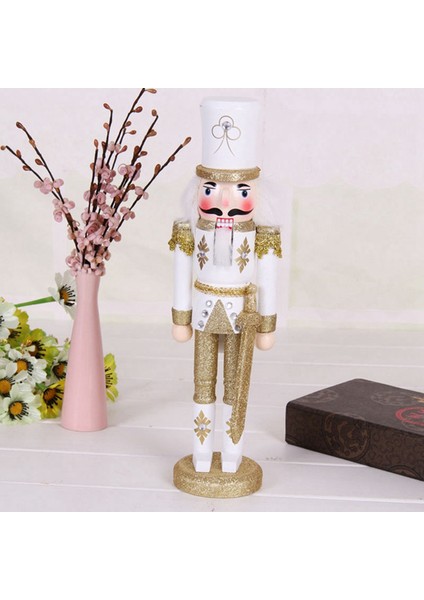 30CM Noel Süslemeleri Fındıkkıran Kukla Yaratıcı Ahşap El Sanatları Noel Masaüstü Dekorasyonları Gümüş (Yurt Dışından) fırsatları