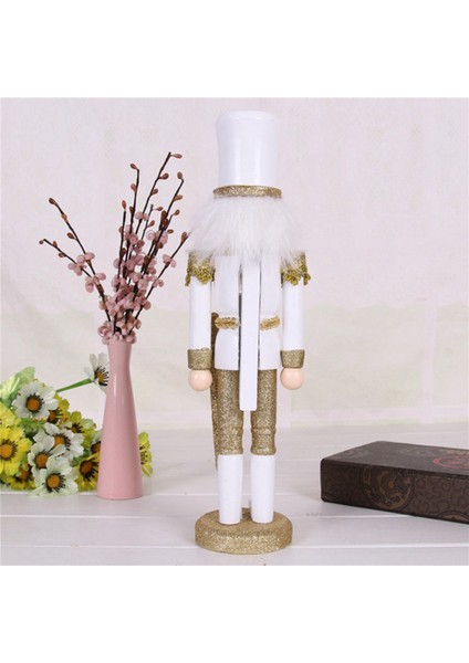 30CM Noel Süslemeleri Fındıkkıran Kukla Yaratıcı Ahşap El Sanatları Noel Masaüstü Dekorasyonları Gümüş (Yurt Dışından) indirimleri