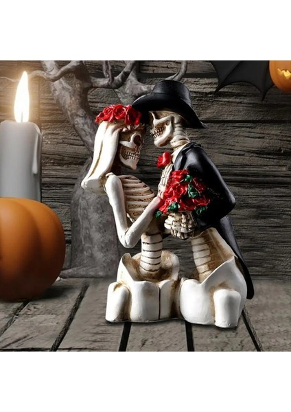 Reçine Iskeleti Heykelcik Cadılar Bayramı Dekorasyonu Gotik Aşıklar Romantik Gelin ve Damat Heykelcik Düğün Heykeli Hediyeler (Yurt Dışından) modelleri