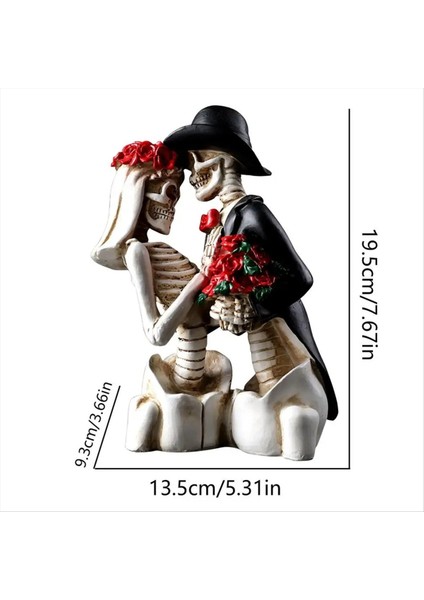 Reçine Iskeleti Heykelcik Cadılar Bayramı Dekorasyonu Gotik Aşıklar Romantik Gelin ve Damat Heykelcik Düğün Heykeli Hediyeler (Yurt Dışından) fırsatları