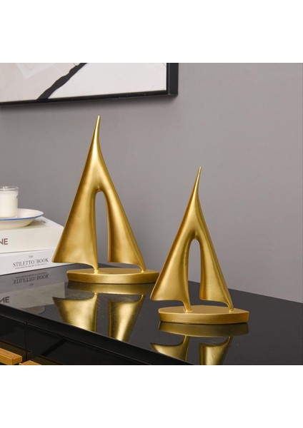 Modern Heykeller Ev Dekoru Yelken Dekoru Süsleme Tekne Süslemeleri Heykel Dekoru Sanat Heykelleri ve Heykelleri (2pcs) Altın (Yurt Dışından) fiyatları