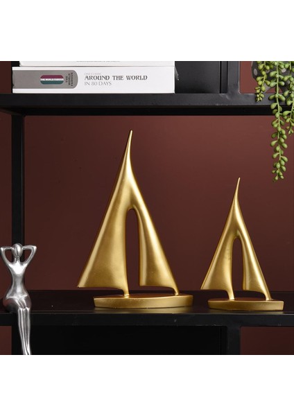 Modern Heykeller Ev Dekoru Yelken Dekoru Süsleme Tekne Süslemeleri Heykel Dekoru Sanat Heykelleri ve Heykelleri (2pcs) Altın (Yurt Dışından) modelleri