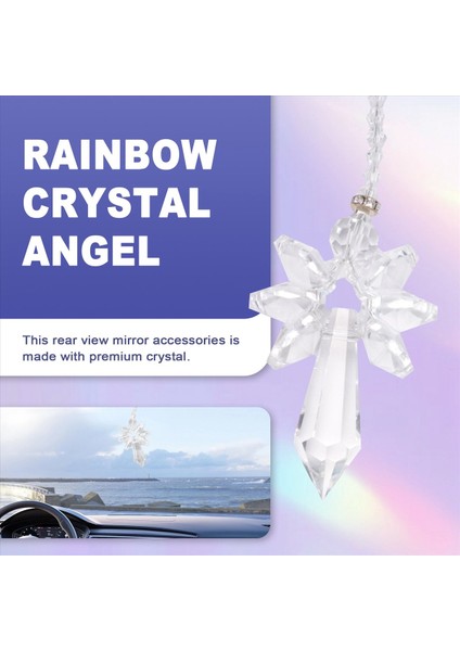 Modern Gökkuşağı Kristal Melek Chakra Suncatcher Araba Charm Kolye Otomatik Dikiz Aynası Asılı Dekor -Transparent (Yurt Dışından) fırsatları