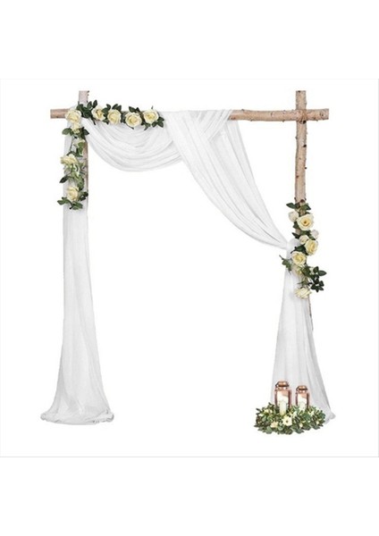 Düğün Kemeri Draping Kumaş 1 Panel 29 5 Inç x 19 6ft Beyaz Şeffaf Şifon Perde Perdeleri Düğün Töreni Için (Yurt Dışından) fiyatları