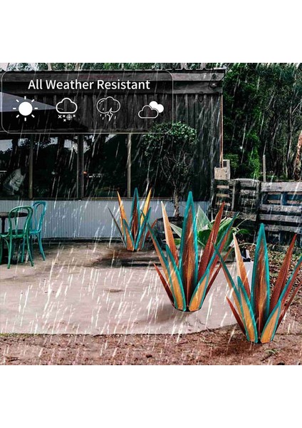 3x Büyük Tekila Rustik Heykel Açık Veranda Avlusu Için Rustik Metal Agave Bitkileri Ev Dekoru El Boyalı 55CM (Yurt Dışından) modelleri