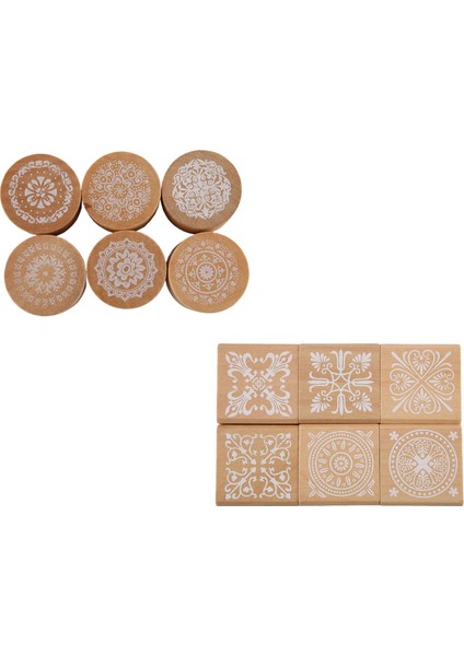 12PCS Ahşap Pullar Çiçek Desen Çevreleri ve Kareler Diy Zanaat Kartı ve Scrapbooking Için Dekoratif Kauçuk Ahşap (Yurt Dışından)