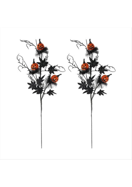 Yapay Kabak Şubeleri Cadılar Bayramı Siyah Akçaağaç Yaprağı Kabak Ziyafet Cadılar Bayramı Çiçek Dekoru Perili Dekorasyon 2 Pcs (Yurt Dışından)