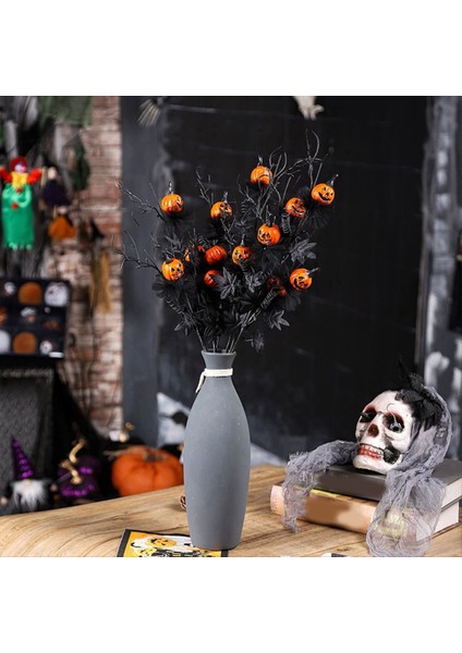 Yapay Kabak Şubeleri Cadılar Bayramı Siyah Akçaağaç Yaprağı Kabak Ziyafet Cadılar Bayramı Çiçek Dekoru Perili Dekorasyon 2 Pcs (Yurt Dışından) modelleri