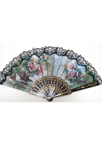 4x Ispanyol Tarzı El Fanı Dekoratif Tasarım Şakayık Çiçeği (Yurt Dışından) fiyatları