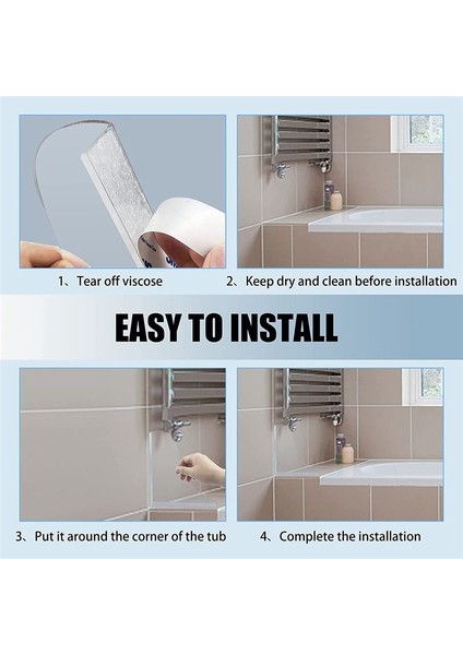 Küvet Köşe Sıçrama Koruyucusu, Akrilik Köşe Koruyucusu Duş Küvet Koruyucusu, Banyo Küvet Sıçrama Korumaları, 2 Adet Şeffaf (Yurt Dışından) indirimleri