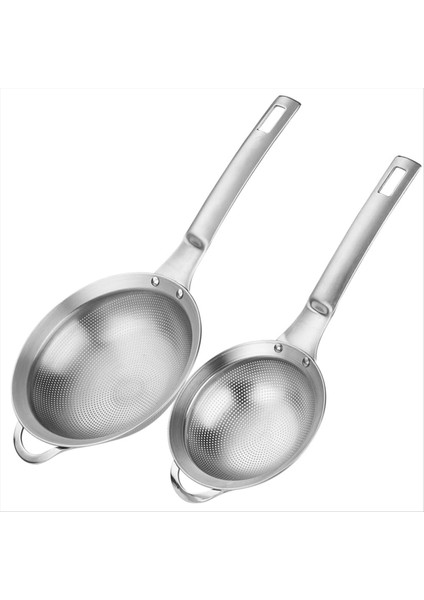 Punch Dole Elek Ince Örgü Paslanmaz Çelik Küçük Kevgir Süzgeçi, Mutfak Için 2 Kişilik Saplı Metal Mini Sifter Seti (Yurt Dışından)