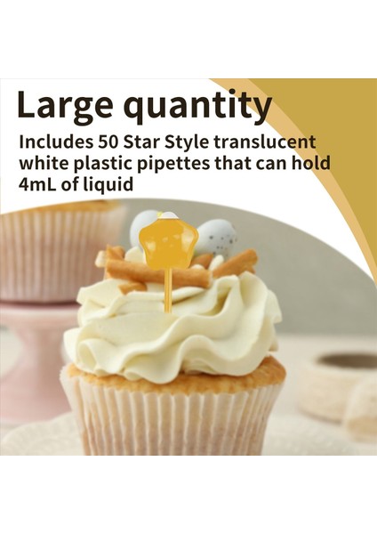 50PCS 4ml Cupcakes Tek Kullanımlık Plastik Transfer Pipetleri Çikolata Veya Çilek Için Sıvı Damla, Yıldız Tarzı (Yurt Dışından) fırsatları