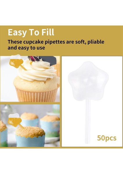 50PCS 4ml Cupcakes Tek Kullanımlık Plastik Transfer Pipetleri Çikolata Veya Çilek Için Sıvı Damla, Yıldız Tarzı (Yurt Dışından) indirimleri