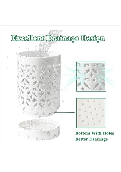 Delikli 2x Orkide Tencereleri Repotting Için 4 Inç Seramik Orkide Tenceresi Çiçek Ekici Tenceresi Açık Dış Mekan Nefes Alabilir Beyaz (Yurt Dışından) modelleri