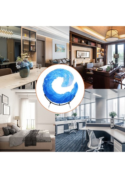 Akrilik Dalga Heykel Dalga Masaüstü Mavi Çiçek Heykeli Yatak Odası Ev Hediye Süsleri Dekorasyon 30 x 30CM (Yurt Dışından) fırsatları