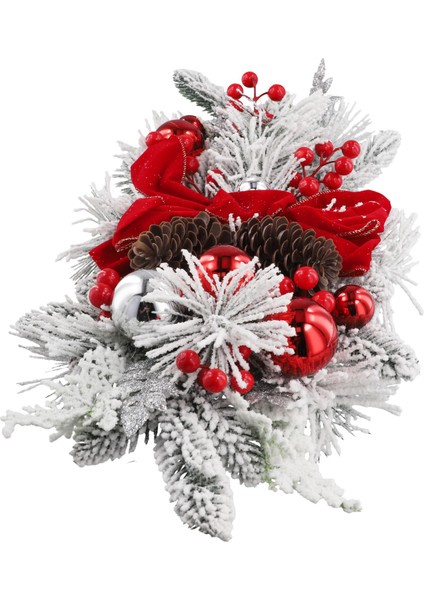 Noel Swag Merdiven Merdiven Kapı Şömine Pencere Açık Kapalı Noel Dekoru 60X30CM Kırmızı (Yurt Dışından) fiyatları