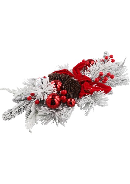 Noel Swag Merdiven Merdiven Kapı Şömine Pencere Açık Kapalı Noel Dekoru 60X30CM Kırmızı (Yurt Dışından) modelleri