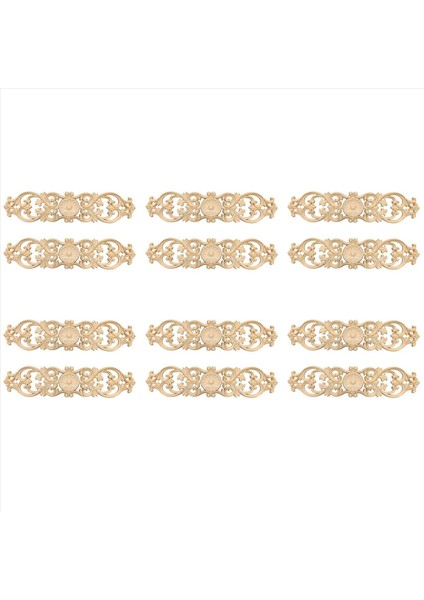 6pcs 40CMX10CM Ahşap Değişimi Oyma Köşe Çiçek Dolap Kapı Yatağı Dekoratif Yama Onlay Wood Aplike (Yurt Dışından)