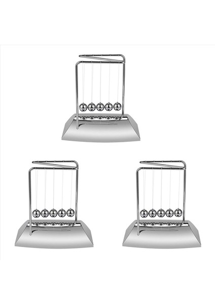 3x Newton Balls 5 Top Getirin Z Shape Newton Cradle Elektrokaplanmış Metal Malzeme Sarkaç Topları (Yurt Dışından)