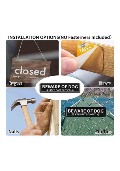 4 Paket Köpek Işaretine Dikkat 12X3 Inç Pust Free 040 Alüminyum Metal Işaret Yansıtıcı Solmaya Dayanıklı Uv Korumalı (Yurt Dışından) indirimleri