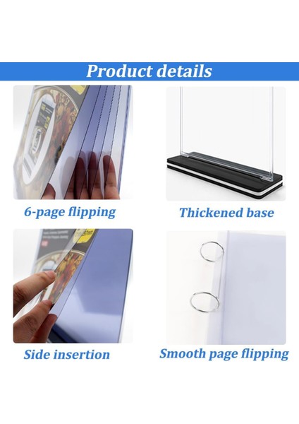 A5 T Şeklinde Çok Sayfalı Flip Akrilik Işaret Sahibi Menü/fotoğraf/reklam/içecek Ekran Standı (Yurt Dışından) modelleri