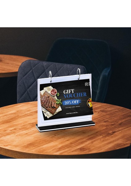 A5 T Şeklinde Çok Sayfalı Flip Akrilik Işaret Sahibi Menü/fotoğraf/reklam/içecek Ekran Standı (Yurt Dışından) fırsatları