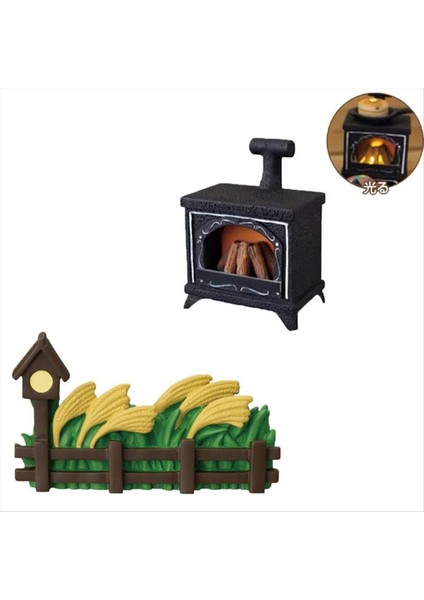 2pcs Dollhouse Minyatür Simülasyon Mini Işıklı Şömine Modeli Dıy Aksesuarları (Yurt Dışından)