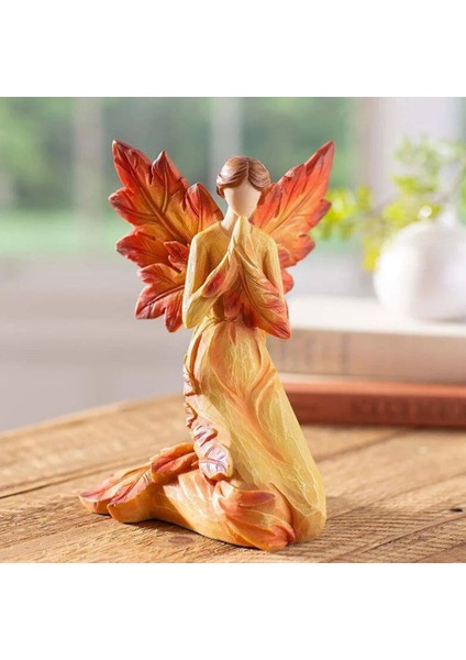 Sonbahar Akçaağaç Yaprak Angel Heykel Masaüstü Süsleri Bahçe Ev Ofis Dekorasyonu Diz Çökmüş Melek (Yurt Dışından) fiyatları