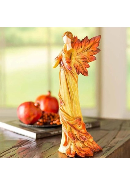 Sonbahar Akçaağaç Yaprak Angel Heykel Masaüstü Süsleri Bahçe Ev Ofis Dekorasyonu Diz Çökmüş Melek (Yurt Dışından) indirimleri