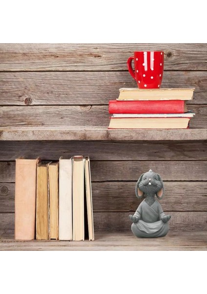 Hayvan Heykelleri Hayvan Heykelleri Yoga Oturma Odası Bahçe Dekorasyonu Bonsai Masaüstü Süsleri Gri (Yurt Dışından) indirimleri