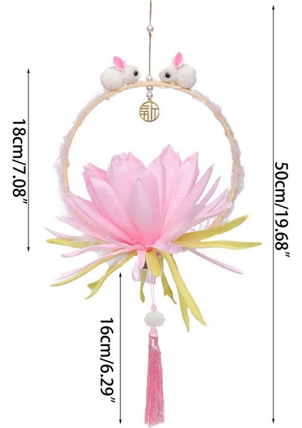 Çin Fenerleri Dıy Mid-Sutnum Fenerler Malzeme Seti Orta Sonbahar Festivali Için Tavşan Çiçek Feneri LED Dekor Mavi (Yurt Dışından) fiyatları