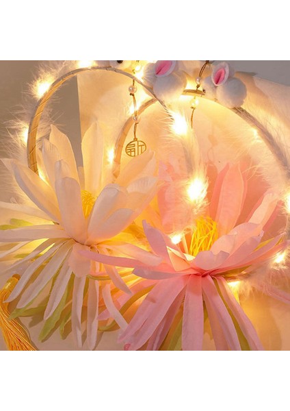 Çin Fenerleri Dıy Mid-Sutnum Fenerler Malzeme Seti Orta Sonbahar Festivali Için Tavşan Çiçek Feneri LED Dekor Mavi (Yurt Dışından) indirimleri