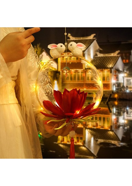 Çin Geleneksel Fener Diy Orta Sonbahar Festivali Fener Malzeme Seti LED Vintage El Yapımı Fenerler Kırmızı (Yurt Dışından) indirimleri