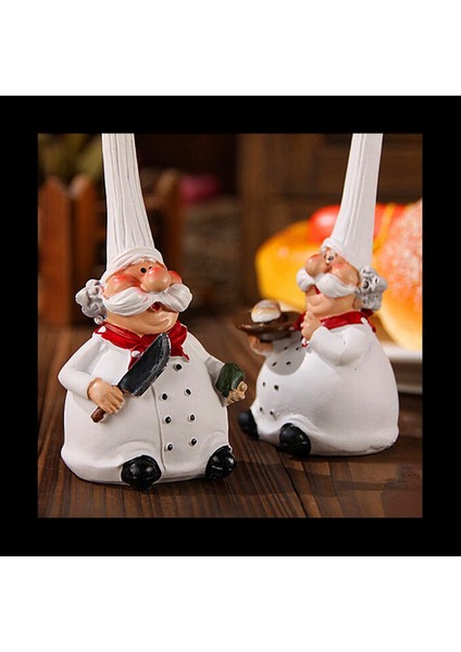 2 Çift American Village Retro Top Hat Şef Plastik Dekorasyon Yaratıcı Mutfak Restoran Ev Dekorasyon Cafe (Yurt Dışından)