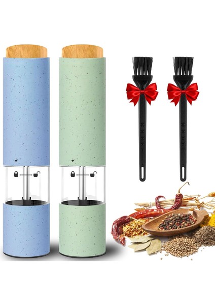 2 Pcs Elektrik Tuz ve Karabiber Öğütücü Ayarlanabilir Kaba Pille Destekli LED Işık ile Otomatik Çalışma (Yurt Dışından) modelleri