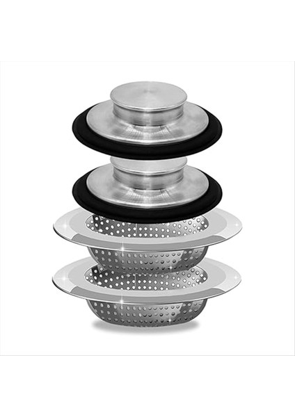2 Set Mutfak Lavabo Filtresi Fişleri, Plaka Önleyici Yüzük, Lavabo Filtre Sepeti, Lavabo Sepeti Su Engelleme Aksesuarları (Yurt Dışından)