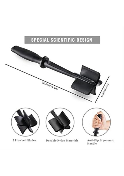 Kıyma Için Et Çipi, 5 Kavisli Bıçak Kıyma Sığır Eti Ezici, Naylon Et Spatula Kıyıcı, Mutfak Aletini Karıştırın ve Doğrayın (Yurt Dışından) fiyatları