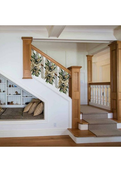 Noel Swag Merdiven Merdivenler Için Noel Çelenk Kapı Şömine Pencere Açık Kapalı Noel Dekoru 60X30CM Altın (Yurt Dışından) fırsatları