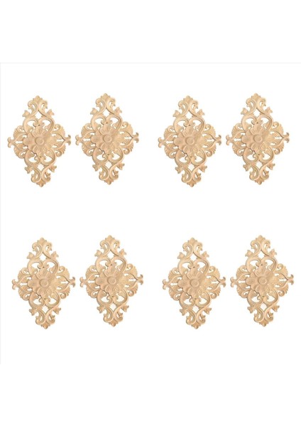 21 x 15CM Ahşap Oyulmuş Boyasız Onlay Aplike Mobilya Ev Dekoru 8pcs (Yurt Dışından)