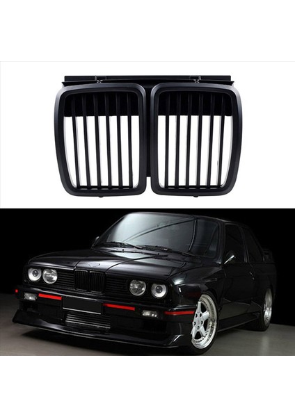 Bmw E30 3 Serisi M3 Ön Kaput Tampon Izgara Mat Siyah 1982-1994 Için 2x Ön Izgara Değiştirme (Yurt Dışından) fırsatları
