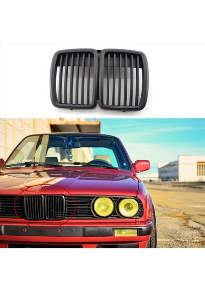 Bmw E30 3 Serisi M3 Ön Kaput Tampon Izgara Mat Siyah 1982-1994 Için 2x Ön Izgara Değiştirme (Yurt Dışından) indirimleri