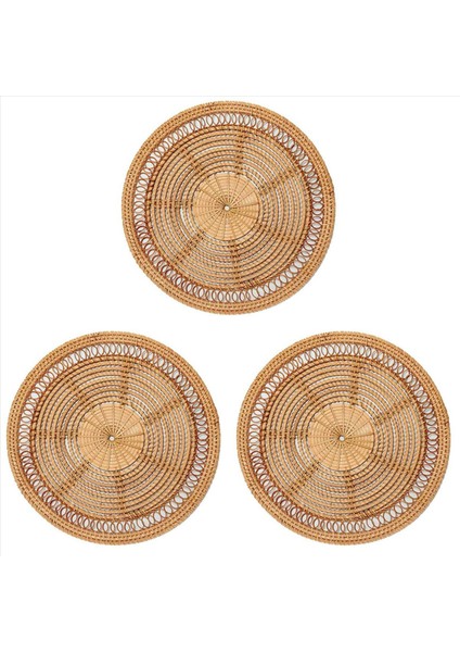 3x Ev Dokuma Duvar Sepeti Doğal Boho Ev Dekor Dekoratif Rattan Dekor Dokuma Duvar Dekor Dokuma Duvar Asılı 11 8 Inç (Yurt Dışından)