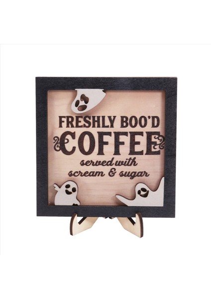 Cadılar Bayramı Dekoru Kadınlar Için Cadılar Bayramı Hediyeleri Standlı Kahve Ahşap Plak Cadılar Bayramı Için Ev Dekoru Ahşap Işaret (Yurt Dışından)