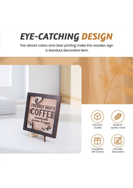 Cadılar Bayramı Dekoru Kadınlar Için Cadılar Bayramı Hediyeleri Standlı Kahve Ahşap Plak Cadılar Bayramı Için Ev Dekoru Ahşap Işaret (Yurt Dışından) fırsatları