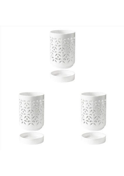 Delikli 3x Orkide Kaplar Repotting Için 4 Inç Seramik Orkide Tencere Çiçek Ekici Tenceresi Açık Nefes Alabilen Beyaz (Yurt Dışından)