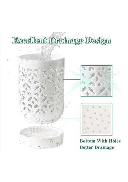 Delikli 3x Orkide Kaplar Repotting Için 4 Inç Seramik Orkide Tencere Çiçek Ekici Tenceresi Açık Nefes Alabilen Beyaz (Yurt Dışından) modelleri